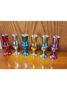 ROYAL Caribbean Cruise Line Shot Glasses Loving Cup Crown Rainbow Set of 6  A8